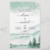 Budget Mountain Rustic Waterverf Greenery Wedding (Voorkant)