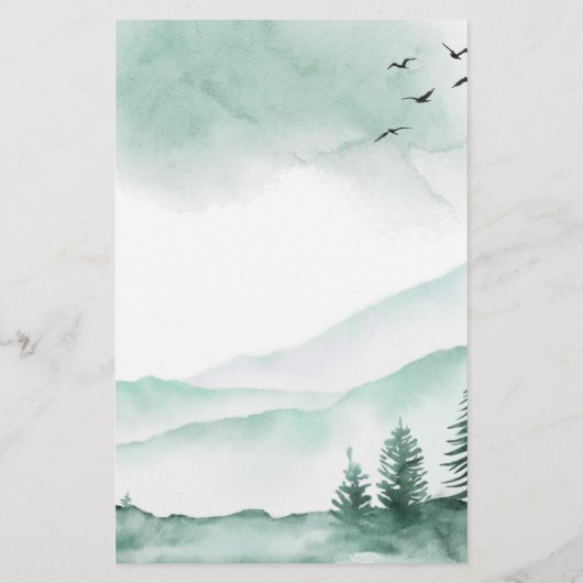 Budget Mountain Rustic Waterverf Greenery Wedding (Achterkant)