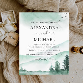 Budget Mountain Rustic Waterverf Greenery Wedding