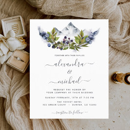 Budget Mountain Rustic Waterverf Greenery Wedding