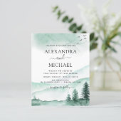 Budget Mountain Rustic Waterverf Greenery Wedding (Staand voorkant)