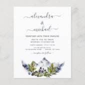 Budget Mountain Rustic Waterverf Greenery Wedding Flyer (Voorkant)