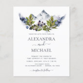 Budget Mountain Rustic Waterverf Greenery Wedding Flyer (Voorkant)