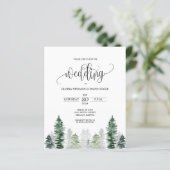 Budget Mountain Winter Elegant Wedding Invitation (Staand voorkant)
