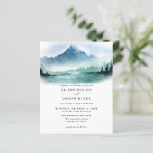Budget Mountains Lake Wedding Invitation (Staand voorkant)