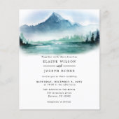 Budget Mountains Lake Wedding Invitation (Voorkant)
