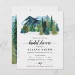 Budget Mountains Pine Bridal Shower Invitation<br><div class="desc">Rustige Waterverf bergen Pine Bridal Shower Invitation</div>