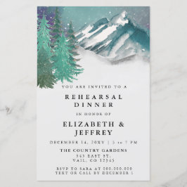 Budget Mountains Pine Rehearsal Dinner Invitation