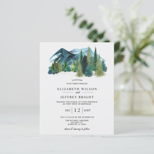 Budget Mountains Pine Winter Weddenschap (Staand voorkant)