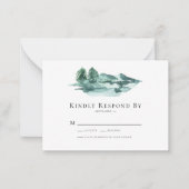 BUDGET Mountains Wedding RSVP Kaart Notitiekaartje (Voorkant)