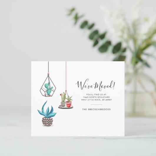 Budget Moving Address Aankondiging Boho Chic (Staand voorkant)