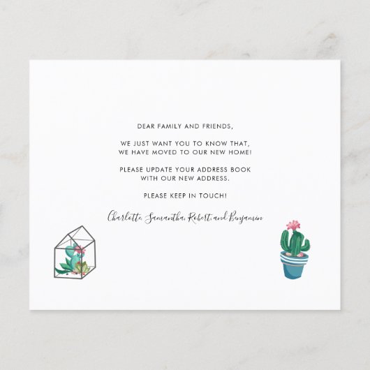 Budget Moving Address Aankondiging Boho Chic (Achterkant)