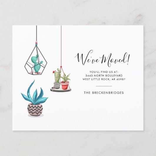 Budget Moving Address Aankondiging Boho Chic (Voorkant)