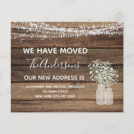 Budget Moving Announc Rustic Farmhouse Wood