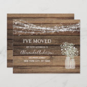 Budget Moving Announc Rustic Farmhouse Wood (Voorkant / Achterkant)