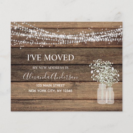 Budget Moving Announc Rustic Farmhouse Wood (Voorkant)