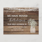 Budget Moving Announc Rustic Farmhouse Wood Briefkaart (Voorkant)
