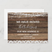 Budget Moving Announc Rustic Farmhouse Wood Briefkaart (Voorkant / Achterkant)