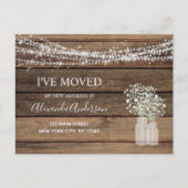 Budget Moving Announc Rustic Farmhouse Wood Briefkaart (Voorkant)