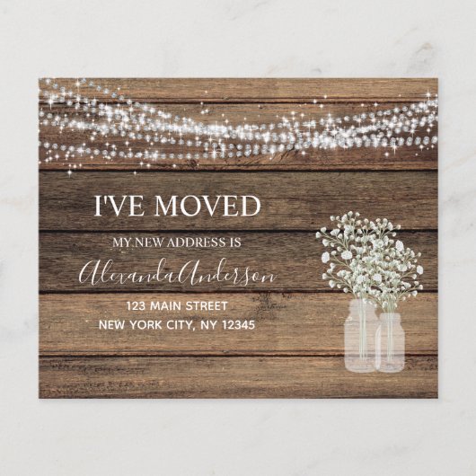 Budget Moving Announc Rustic Farmhouse Wood Flyer (Voorkant)