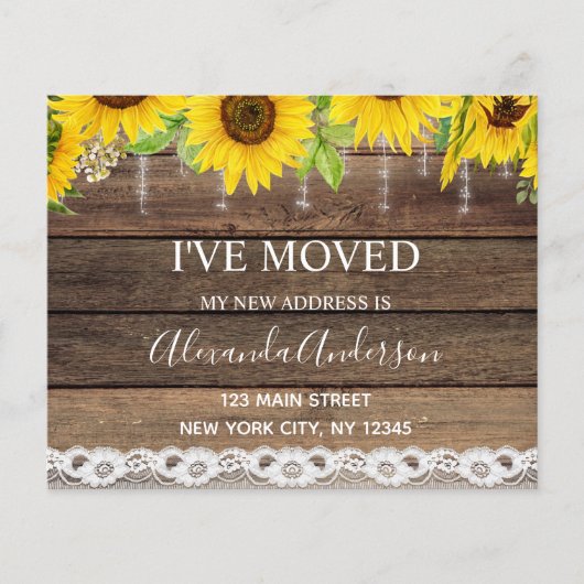 Budget Moving Announc Rustic Sunflower Wood Flyer (Voorkant)