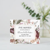 Budget Moving Announcement Boho Mauve Floral (Staand voorkant)