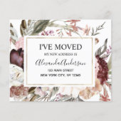 Budget Moving Announcement Boho Mauve Floral (Voorkant)