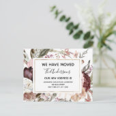 Budget Moving Announcement Boho Mauve Floral Briefkaart (Staand voorkant)