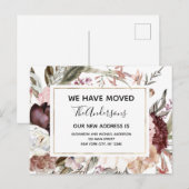 Budget Moving Announcement Boho Mauve Floral Briefkaart (Voorkant / Achterkant)