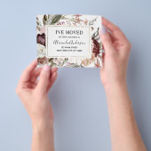 Budget Moving Announcement Boho Mauve Floral Flyer (Hand)
