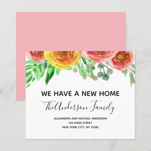 Budget Moving Announge Floral Blush Pink (Voorkant / Achterkant)