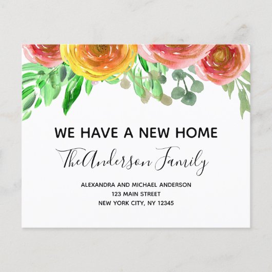 Budget Moving Announge Floral Blush Pink Flyer (Voorkant)