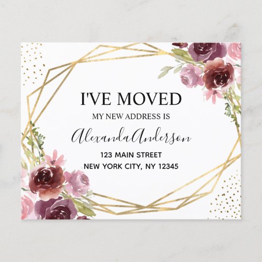 Budget Moving Announge Floral Geometric Flyer (Voorkant)