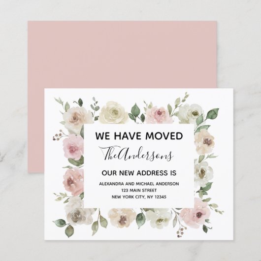 Budget Moving Announge Stusty Pink Floral (Voorkant / Achterkant)