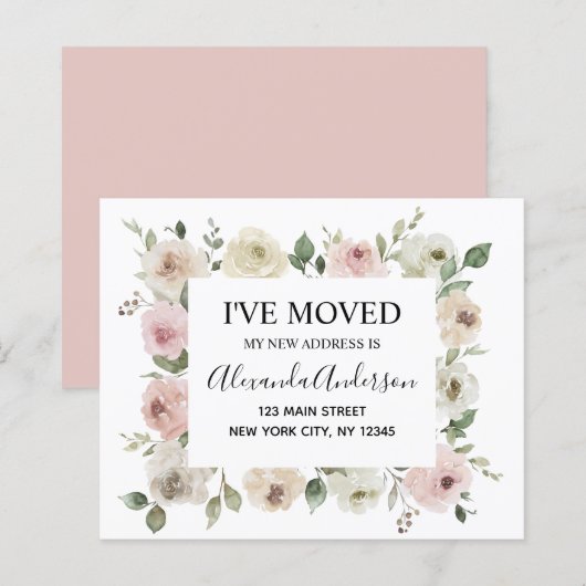 Budget Moving Announge Stusty Pink Floral (Voorkant / Achterkant)
