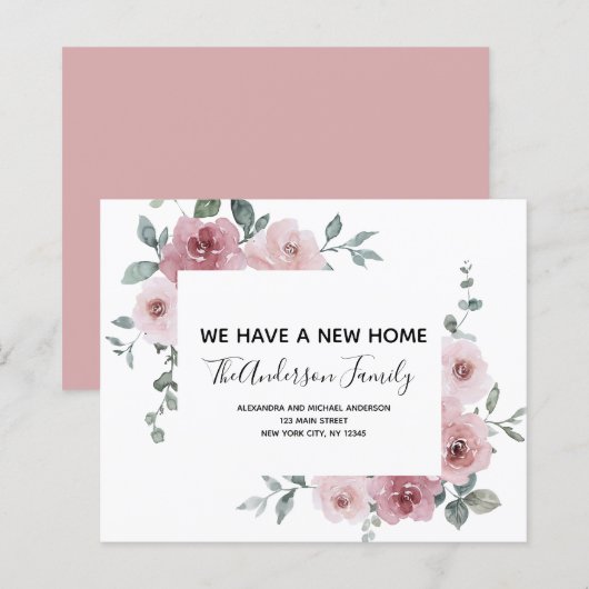 Budget Moving Announge Stusty Pink Floral (Voorkant / Achterkant)