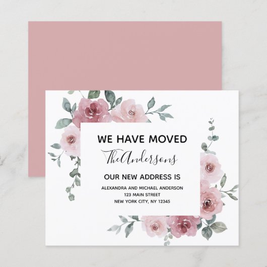 Budget Moving Announge Stusty Pink Floral (Voorkant / Achterkant)