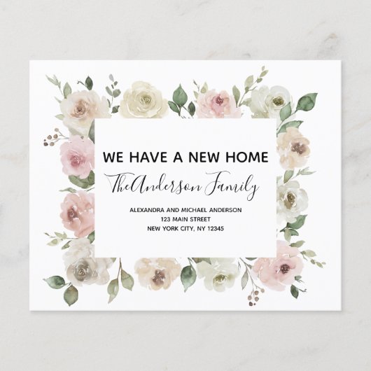 Budget Moving Announge Stusty Pink Floral (Voorkant)