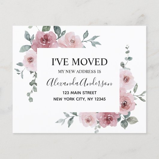 Budget Moving Announge Stusty Pink Floral (Voorkant)