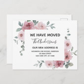 Budget Moving Announge Stusty Pink Floral Briefkaart (Voorkant / Achterkant)
