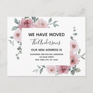 Budget Moving Announge Stusty Pink Floral Briefkaart