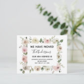 Budget Moving Announge Stusty Pink Floral Briefkaart (Staand voorkant)