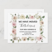 Budget Moving Announge Stusty Pink Floral Briefkaart (Voorkant / Achterkant)