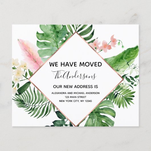 Budget Moving Announge Tropische Floral Flyer (Voorkant)