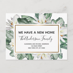 Budget Moving Announge Tropische Floral Postcar Briefkaart