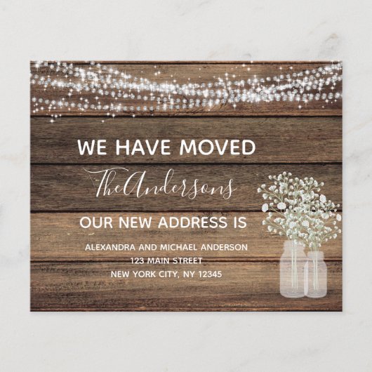 Budget Moving Notice Rustic Farmhouse Wood F Flyer (Voorkant)