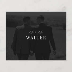 Budget Mr & Mr Wedding Foto Dank u Kaart