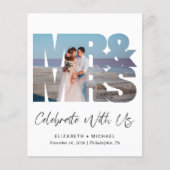 Budget Mr Mrs Foto Huwelijksreceptie Uitnodiging (Voorkant)