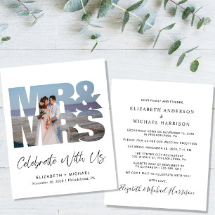 Budget Mr Mrs Foto Huwelijksreceptie Uitnodiging