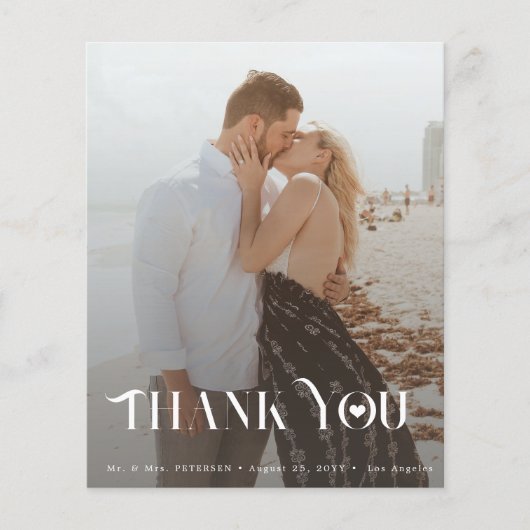 Budget multi foto collage bruiloft dank u kaart (Voorkant)